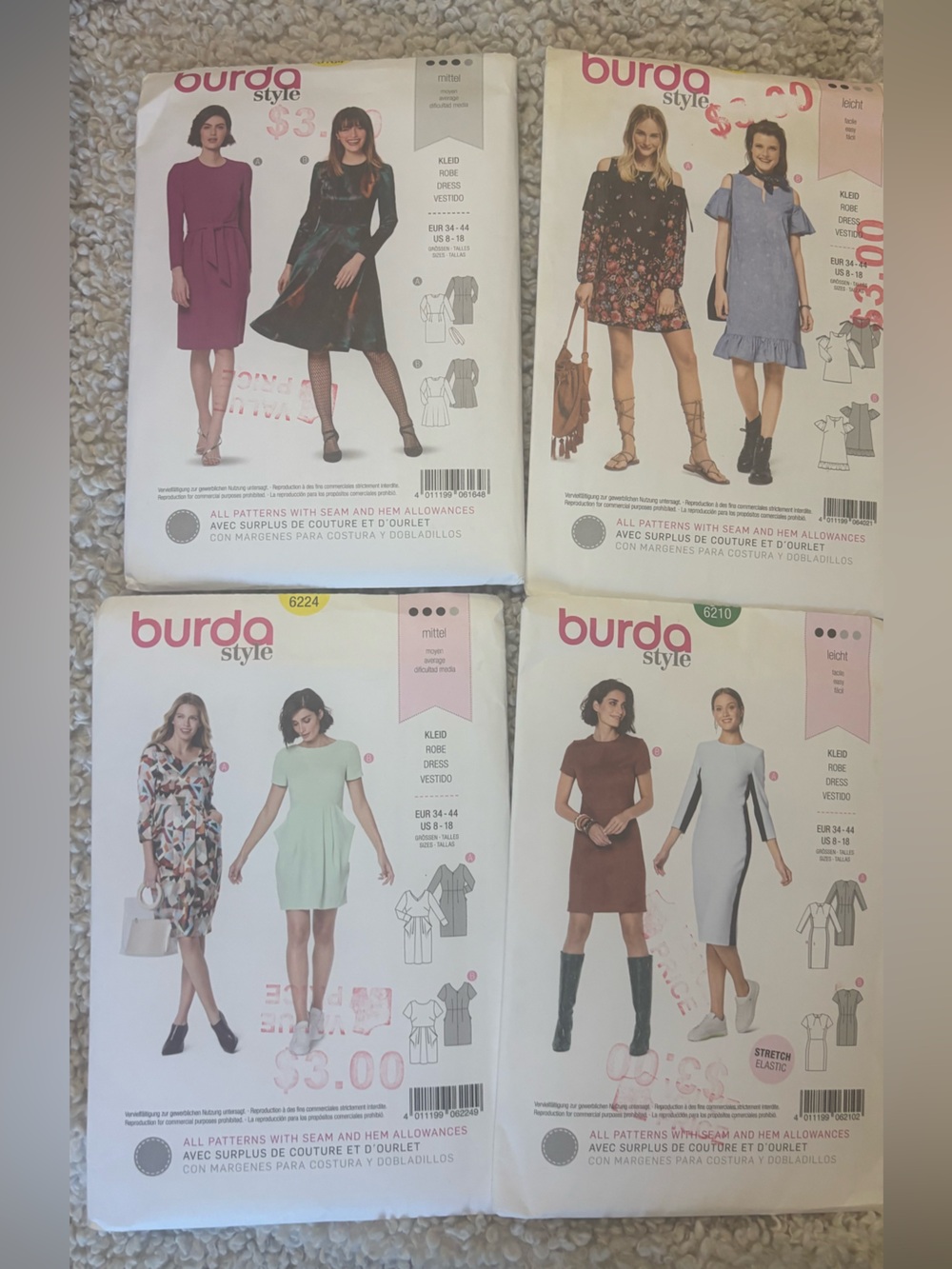 Sewing Pattern Dress Bundle - Mixed Dress Designs (Sizes 8-18)